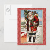 Vintage Weihnachtspostkarte Feiertagspostkarte (Vorne/Hinten)