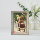 Vintage Weihnachtspostkarte Feiertagspostkarte (Stehend Vorderseite)