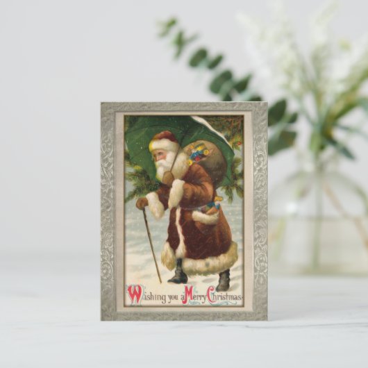 Vintage Weihnachtspostkarte Feiertagspostkarte (Stehend Vorderseite)