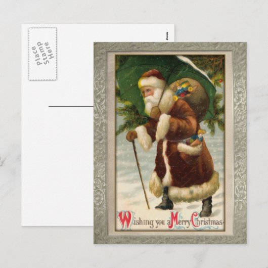 Vintage Weihnachtspostkarte Feiertagspostkarte (Vorne/Hinten)