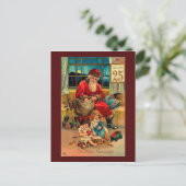 Vintage-Weihnachtspostkarte Feiertagspostkarte (Stehend Vorderseite)