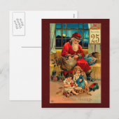 Vintage-Weihnachtspostkarte Feiertagspostkarte (Vorne/Hinten)