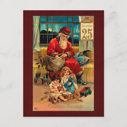 Vintage-Weihnachtspostkarte Feiertagspostkarte (Vorderseite)