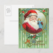 Vintage Weihnachtspostkarte Feiertagspostkarte (Vorne/Hinten)