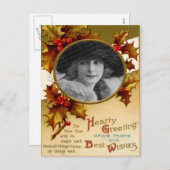 Vintage Weihnachtspostkarte Feiertagspostkarte (Vorne/Hinten)