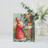 Vintage-Weihnachtspostkarte Feiertagspostkarte (Stehend Vorderseite)