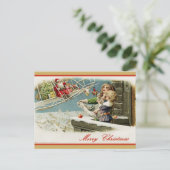 Vintage Weihnachtspostkarte: Klassischer Urlaub Feiertagspostkarte (Stehend Vorderseite)