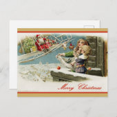 Vintage Weihnachtspostkarte: Klassischer Urlaub Feiertagspostkarte (Vorne/Hinten)