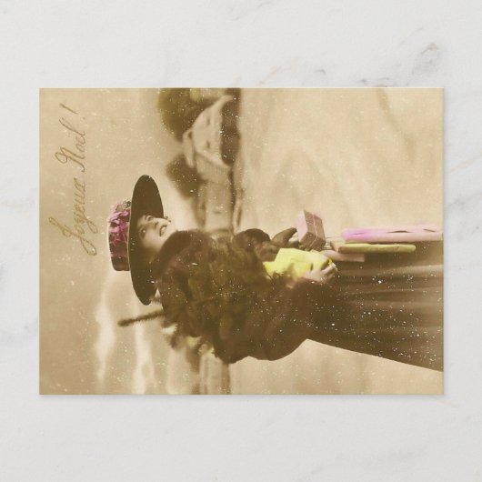 Vintage Weihnachtspostkarte | Klassischer Urlaub Postkarte (Vorderseite)