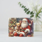 Vintage Weihnachtspostkarte Postkarte (Stehend Vorderseite)