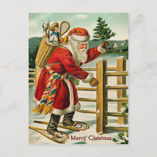 Vintage-Weihnachtspostkarte von Santa Feiertagspostkarte