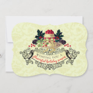 Vintage-Weihnachtspudding aus der Küche von Karte