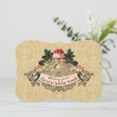 Vintage-Weihnachtspudding-Kochen Backen Lebensmitt Feiertagskarte (Stehend Vorderseite)