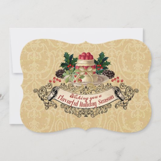 Vintage-Weihnachtspudding-Kochen Backen Lebensmitt Feiertagskarte (Vorderseite)