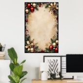 Vintage-Weihnachtsrahmen Poster (Heimbüro)