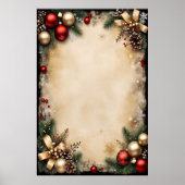 Vintage-Weihnachtsrahmen Poster (Vorne)