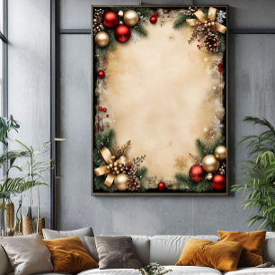 Vintage-Weihnachtsrahmen Poster