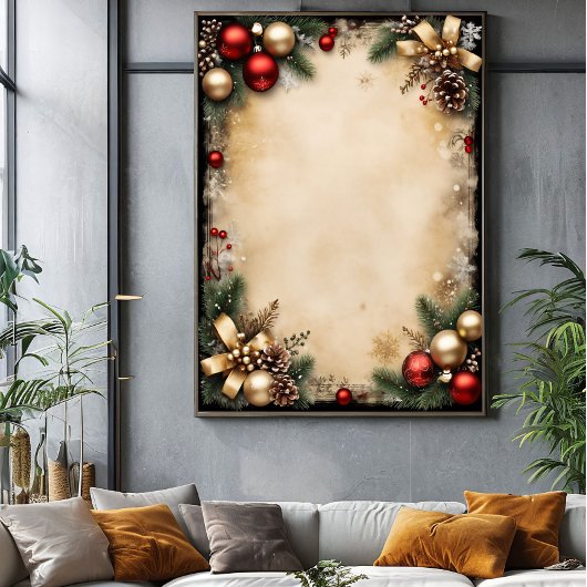 Vintage-Weihnachtsrahmen Poster