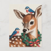 Vintage-Weihnachtsreh Postkarte (Vorderseite)