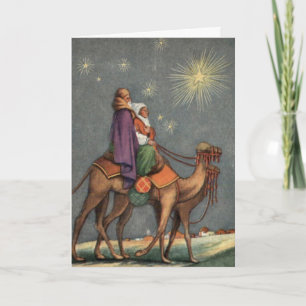Vintage Weihnachtsreise nach Bethlehem Feiertagskarte