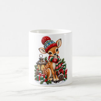Vintage-Weihnachtsrentier Retro-Winterfeiertag Kaffeetasse