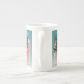 Vintage Weihnachtsrosa Engels-Teeschale Porzellantasse (Rückseite)