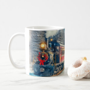 Vintage-Weihnachtsschiene mit Kranz  Kaffeetasse