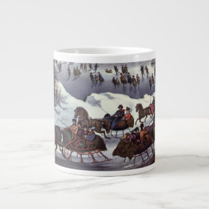 Vintage Weihnachtsschlitten, Central Park im Winte Jumbo-Tasse