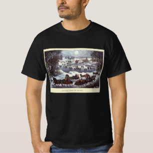 Vintage Weihnachtsschlitten, Central Park im Winte T-Shirt