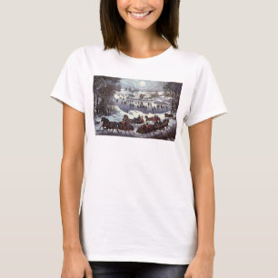 Vintage Weihnachtsschlitten, Central Park im Winte T-Shirt