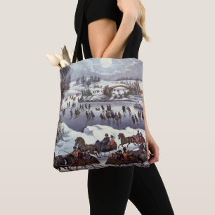 Vintage Weihnachtsschlitten, Central Park im Winte Tasche