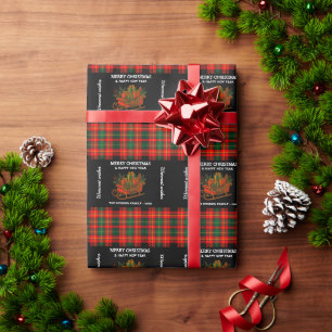 Vintage-Weihnachtsschlitten mit Geschenken und Kar Geschenkpapier