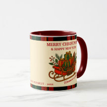 Vintage-Weihnachtsschlitten mit Geschenken und Kar