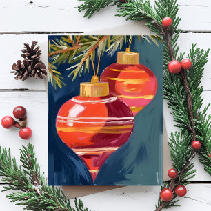 Vintage-Weihnachtsschmuck Aquarell Feiertagspostkarte