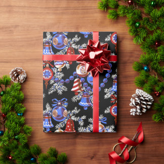 Vintage Weihnachtsschmuck aus dem Mittelalter Geschenkpapier