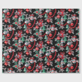 Vintage Weihnachtsschmuck aus dem Mittelalter Geschenkpapier (Flach)