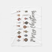 Vintage Weihnachtsschmuck Fleecedecke (Vorderseite)