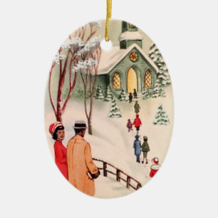 Vintage-Weihnachtsschmuck für Afroamerikaner Keramik Ornament