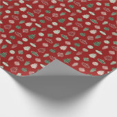 Vintage Weihnachtsschmuck - Krimson, Waldgrün Geschenkpapier (Ecke)