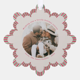 Vintage-Weihnachtsschmuck mit Foto und Monogramm Ornament Karte