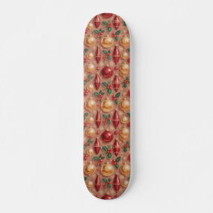 Vintage-Weihnachtsschmuck nahtloses Muster Skateboard