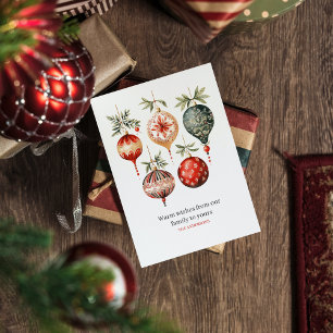 Vintage Weihnachtsschmuck Postkarte