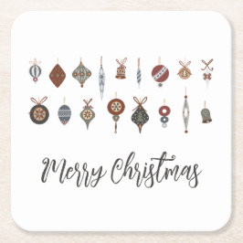 Vintage Weihnachtsschmuck Rechteckiger Pappuntersetzer