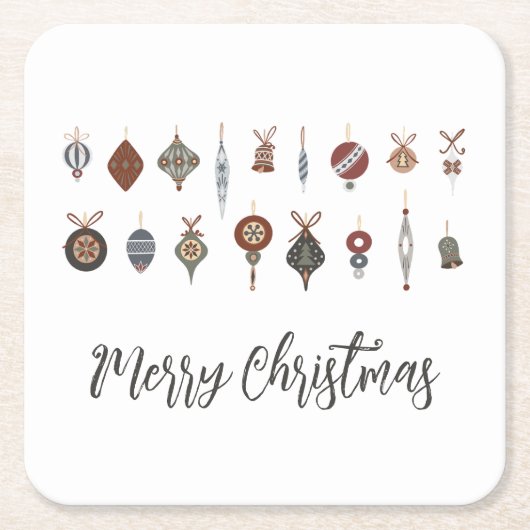 Vintage Weihnachtsschmuck Rechteckiger Pappuntersetzer (Vorderseite)