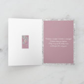 Vintage Weihnachtsschmuck Rosa Verzierungen Silber Karte (Innenseite)