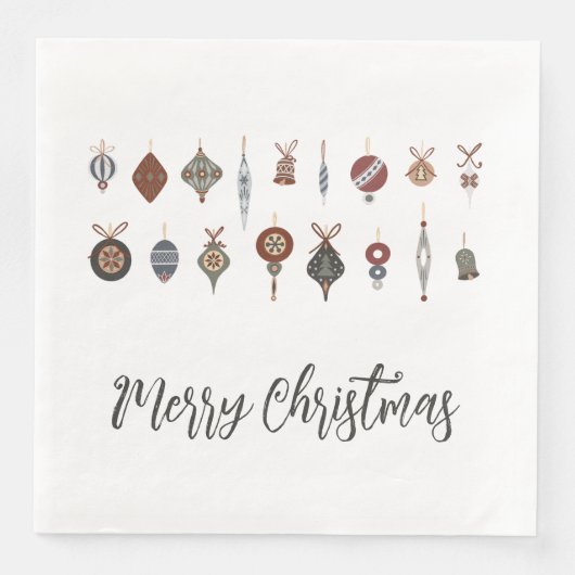 Vintage Weihnachtsschmuck Serviette (Vorderseite)