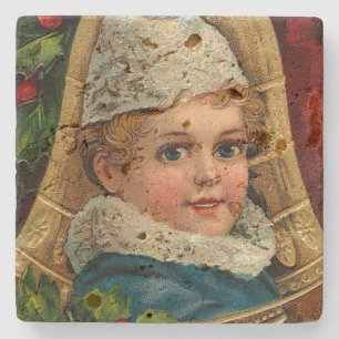 Vintage-Weihnachtsschmuck Steinuntersetzer