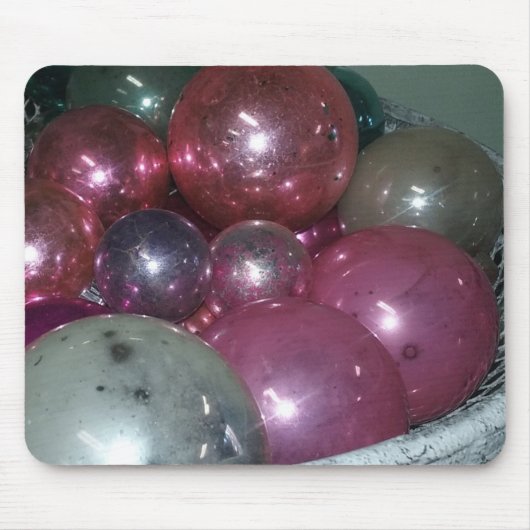 Vintage Weihnachtsschmuck Stillleben Mousepad (Vorne)