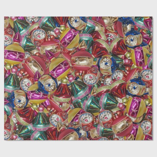Vintage Weihnachtsschmuck Umschlagpapier Geschenkpapier (Flach)