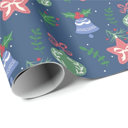 Vintage Weihnachtsschmuck Umschlagpapier Geschenkpapier (Rolleneckpunkt)